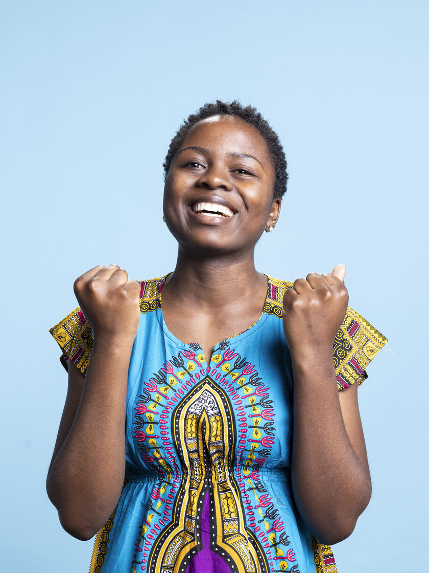 Young woman from Yaounde showing confidence and determination